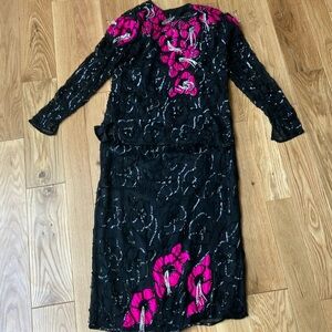Vintage sequined 80s skirt set. Aprox size medium- check measurements!